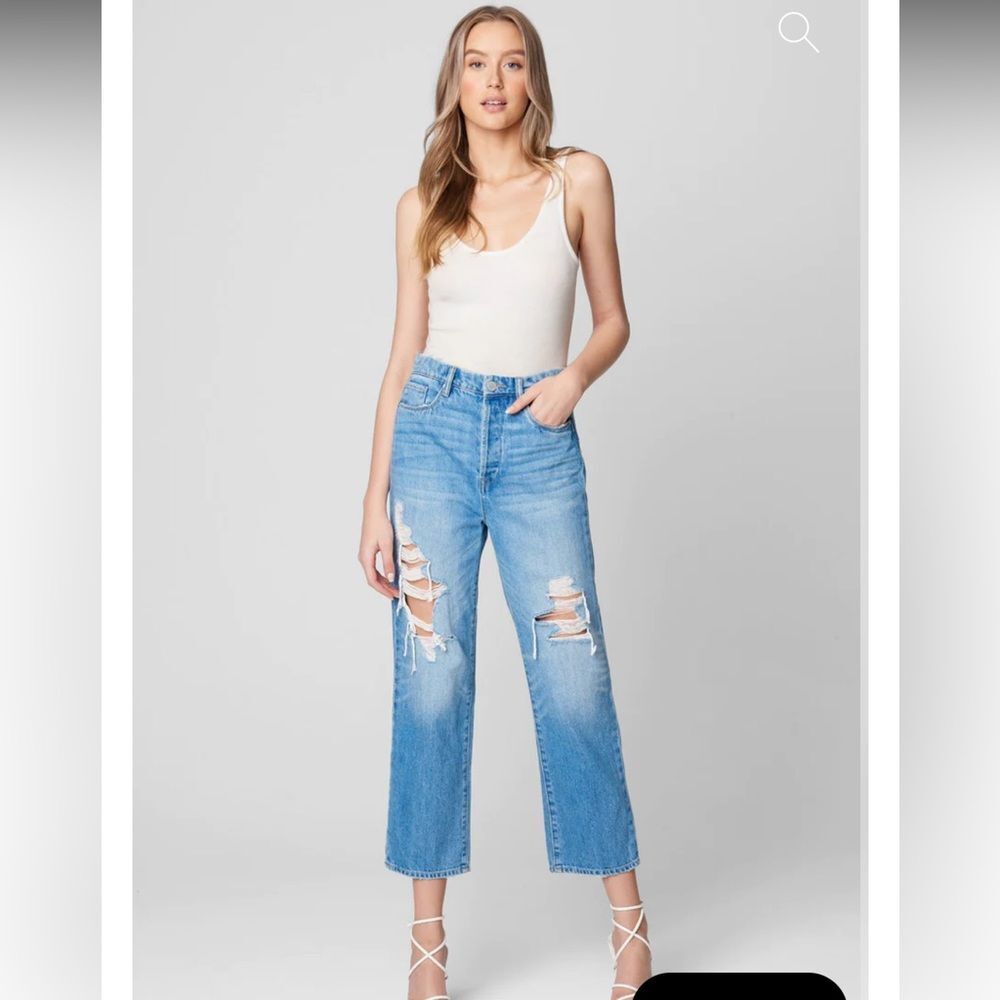 NWT BLANK NYC Baxter Ribcage Straight Leg Jeans Button Fly Size 26 in Loosen Up